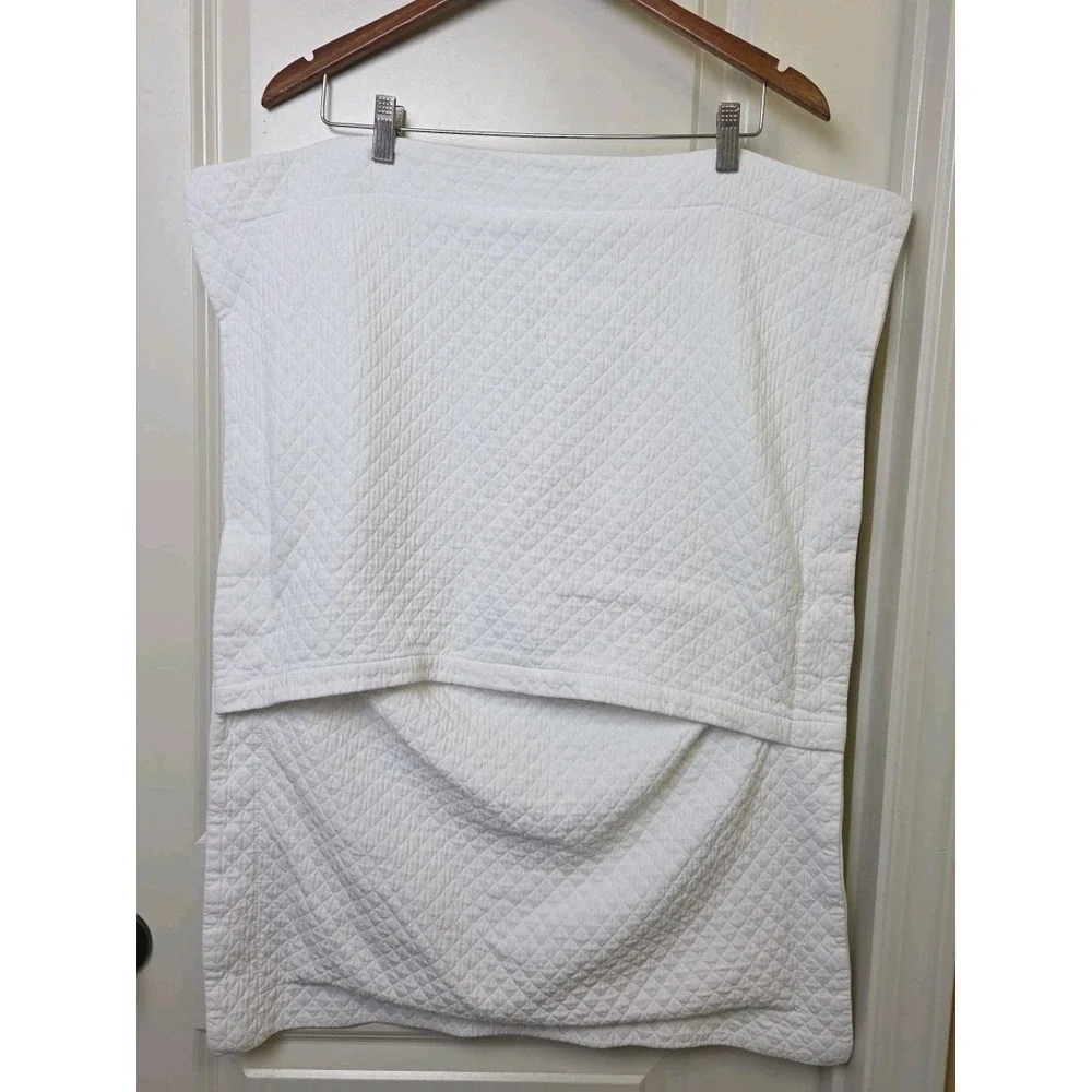 2 Restoration Hardware Diamond Matelasse Pillow Shams‎ White Cotton Portugal STD